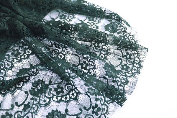 Гипюр "Реснички"/зеленый 4221-PY/C#2