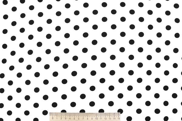 Штапель принт/горох черный на белом 4203-PY/D#107/C#39