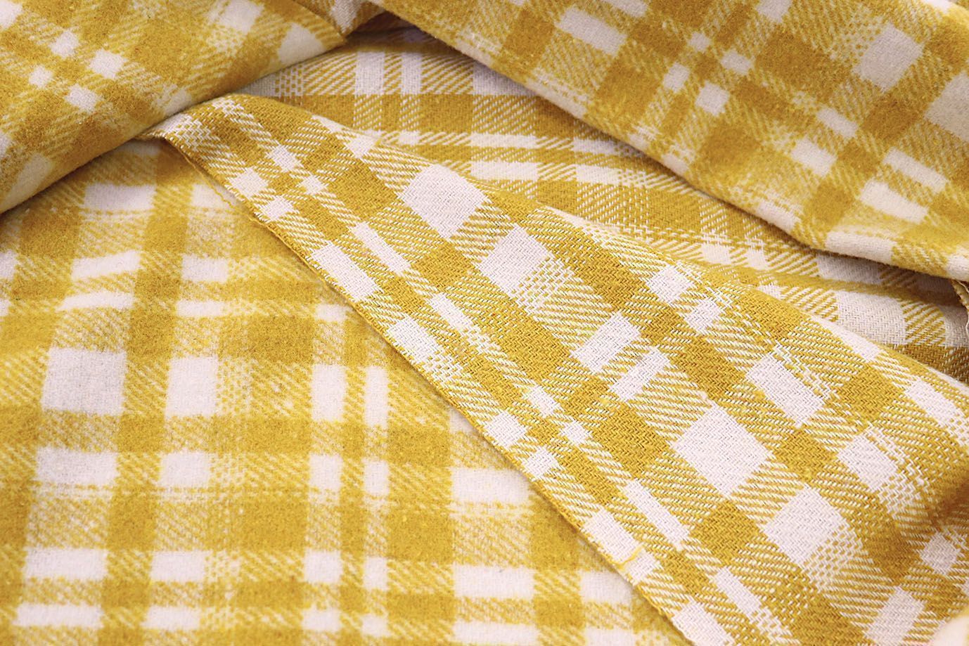 Пальтовая ткань принт/клетка бело-желтая AP210426031/D#908-2013/C#4