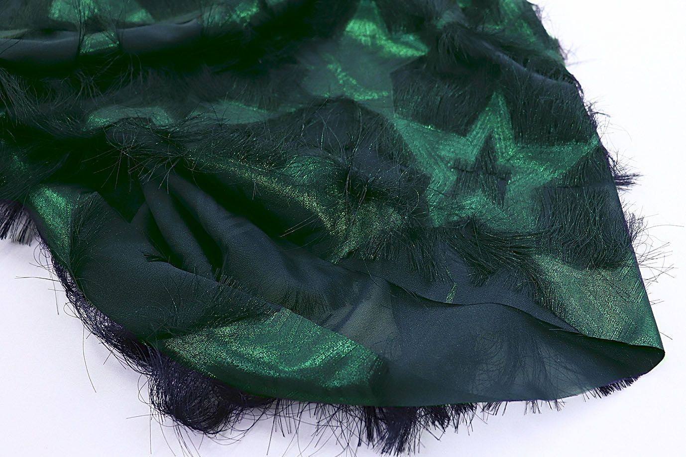 Бахрома "Звезды" принт/зеленый на темно-синем 2125-PY/С#5