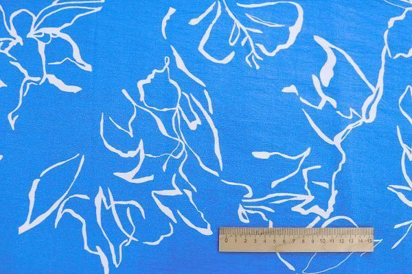 Лен БОХО принт/сине-белый 3857-PY/D#13/C#1