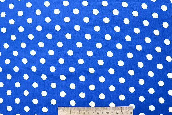 Штапель принт/горох белый на синем 4203-PY/D#107/C#28