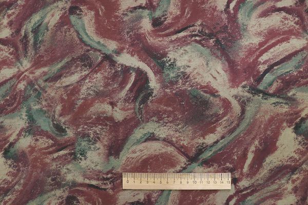 Сатин "Морокко" принт/фиолетово-бирюзовый на бежевом 3888-PY/D#6/C#3