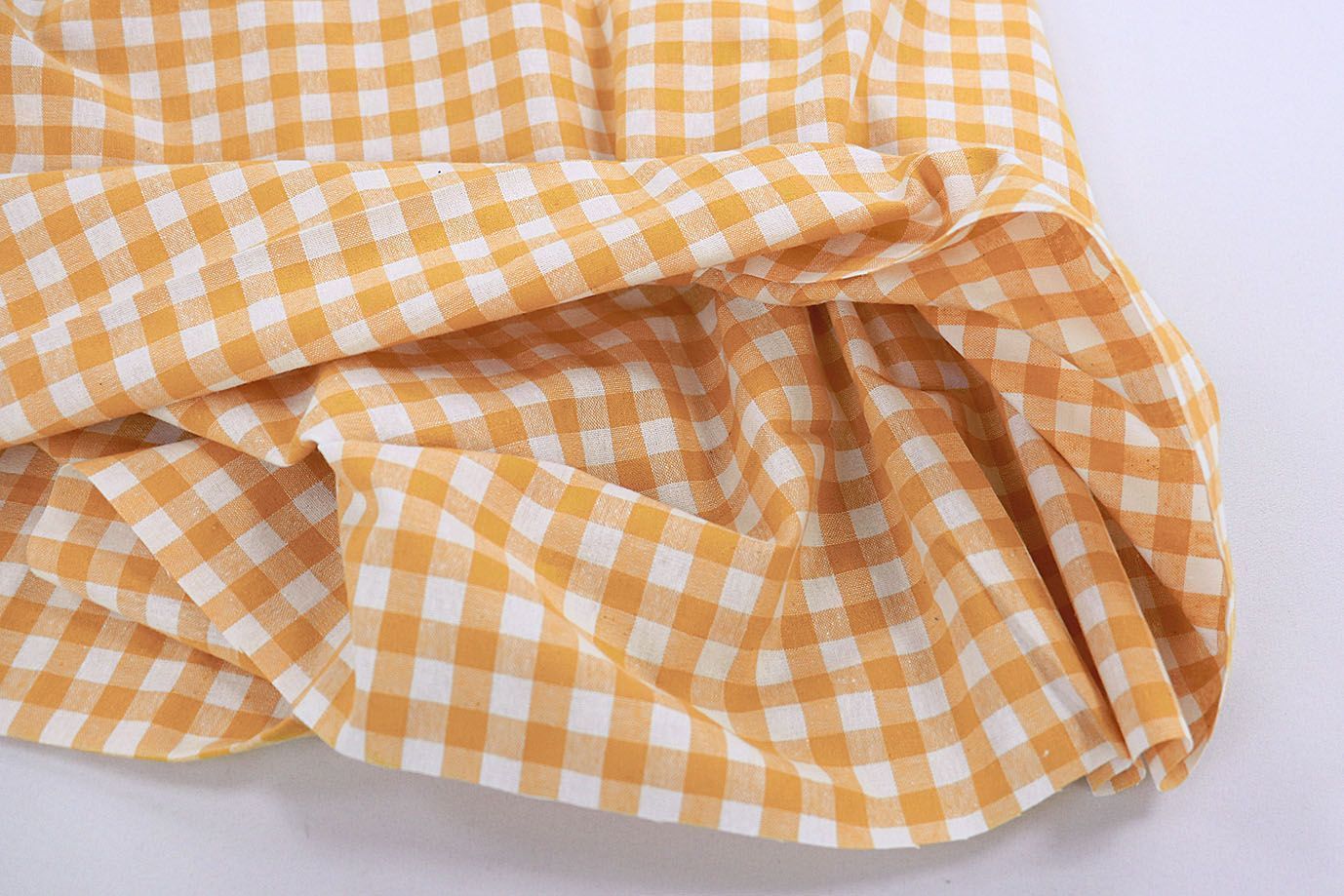 Хлопок принт/клетка оранжево-белая 1386-PY/C#3