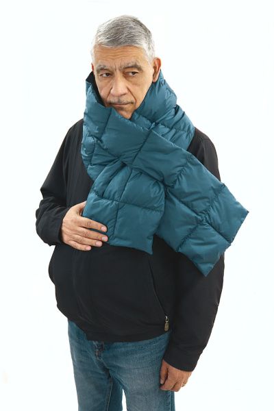 Шарф пуховый "Aria" квадратная стежка/синий Шарф пуховый "Aria"