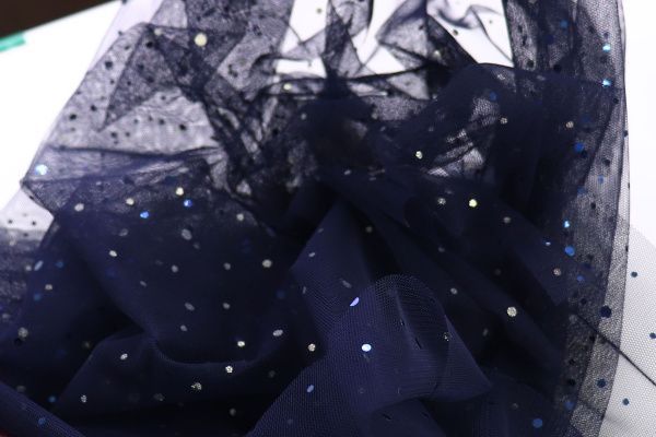 Сетка с пайетками/темно-синий SS-26264/D#1/C#7 (ярд)