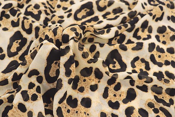 Шифон принт/леопард черно-желто-молочный 3722-PY/D#12/C#1