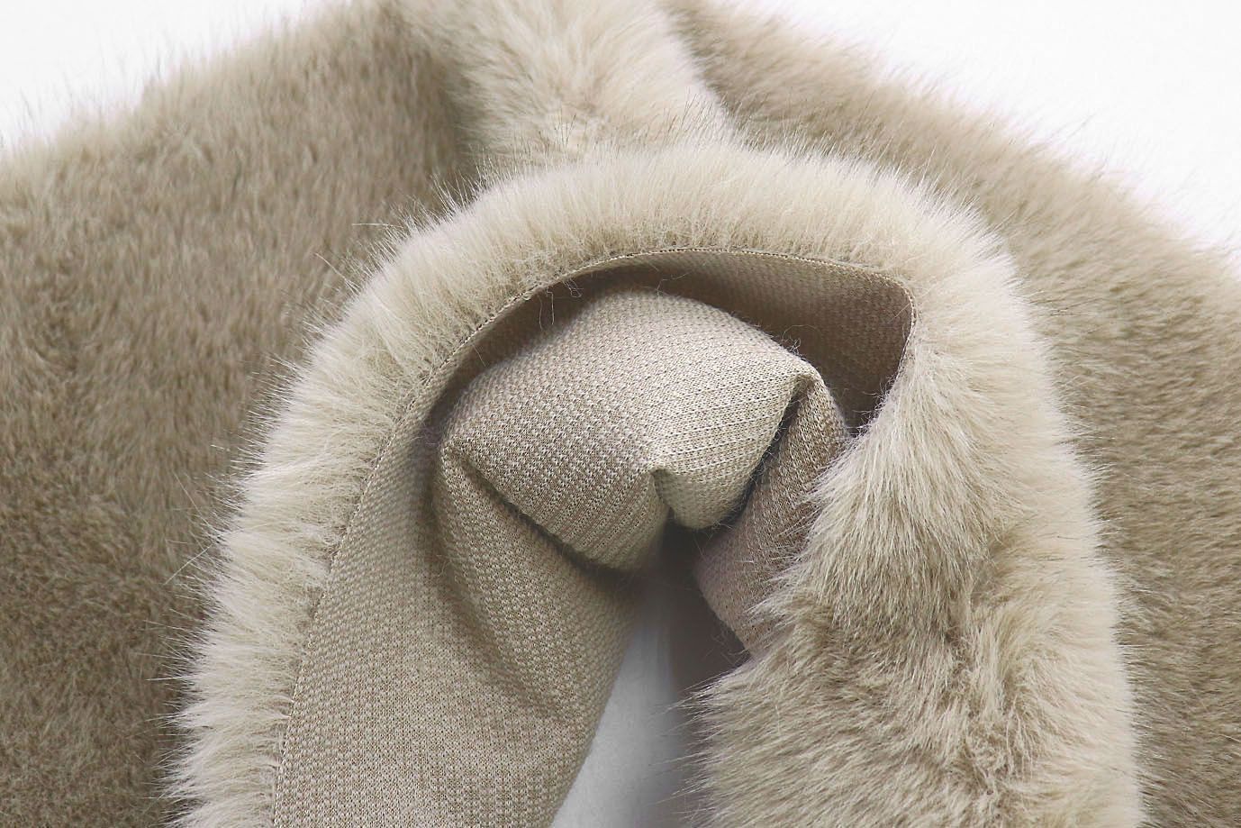 Искусственный мех "Песец" длинноворсовый/серо-бежевый AP41102/D#289-220070-85/C#F2092