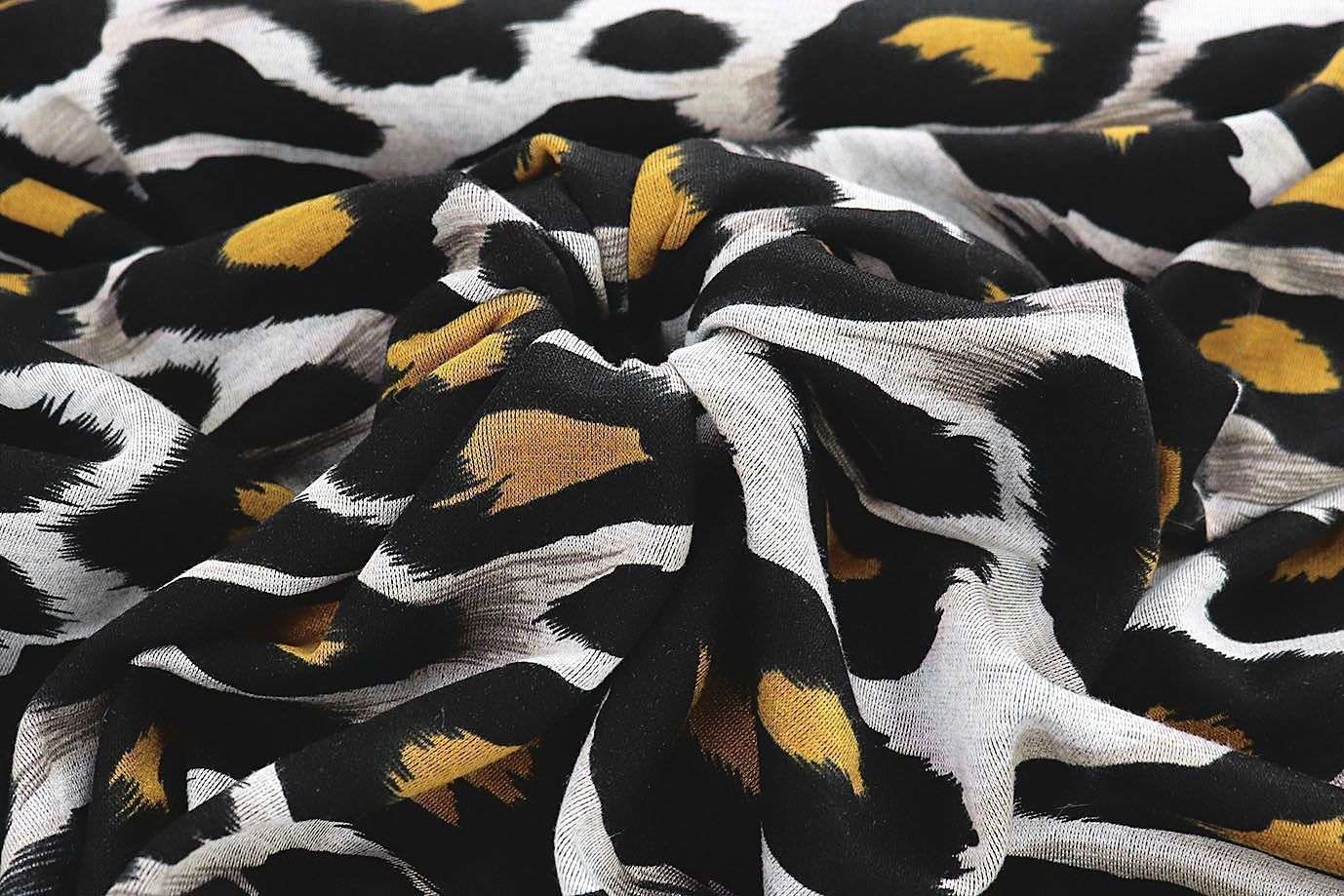 Трикотаж "Модал" принт/черно-желтый на сером 3561-PY/D#13/C#4