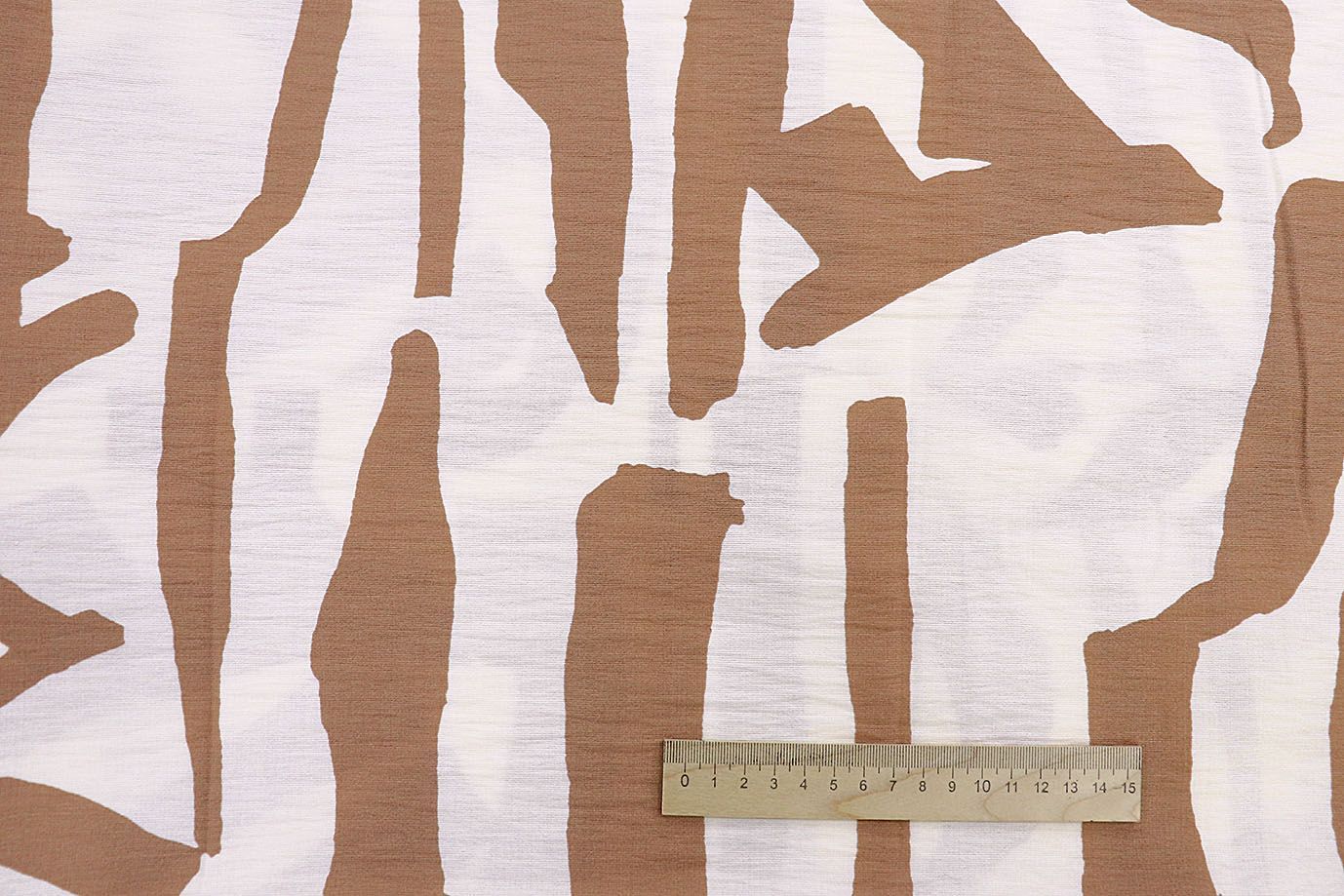 Лен стрейч принт/светло-коричневый на молочном 3788-PY/D#2/C#1