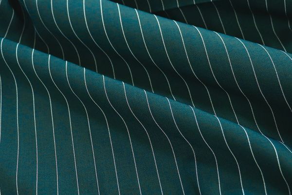 Костюмная ткань принт/полоска белая на зеленом 3963-PY/C#1