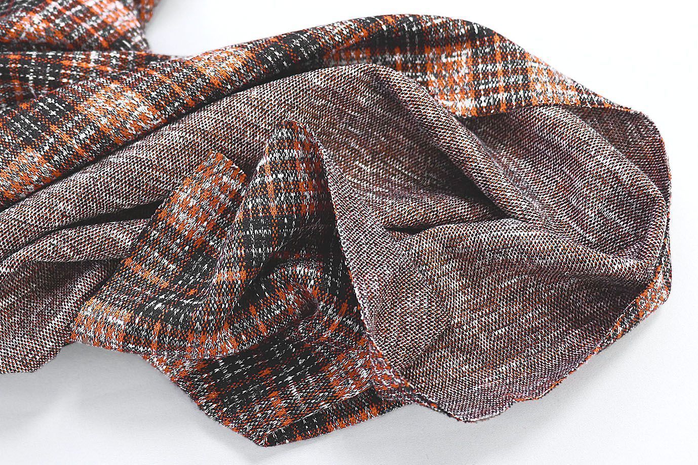 Трикотаж жаккард принт/оранжево-серый 3257-22-PY/D#18/C#3