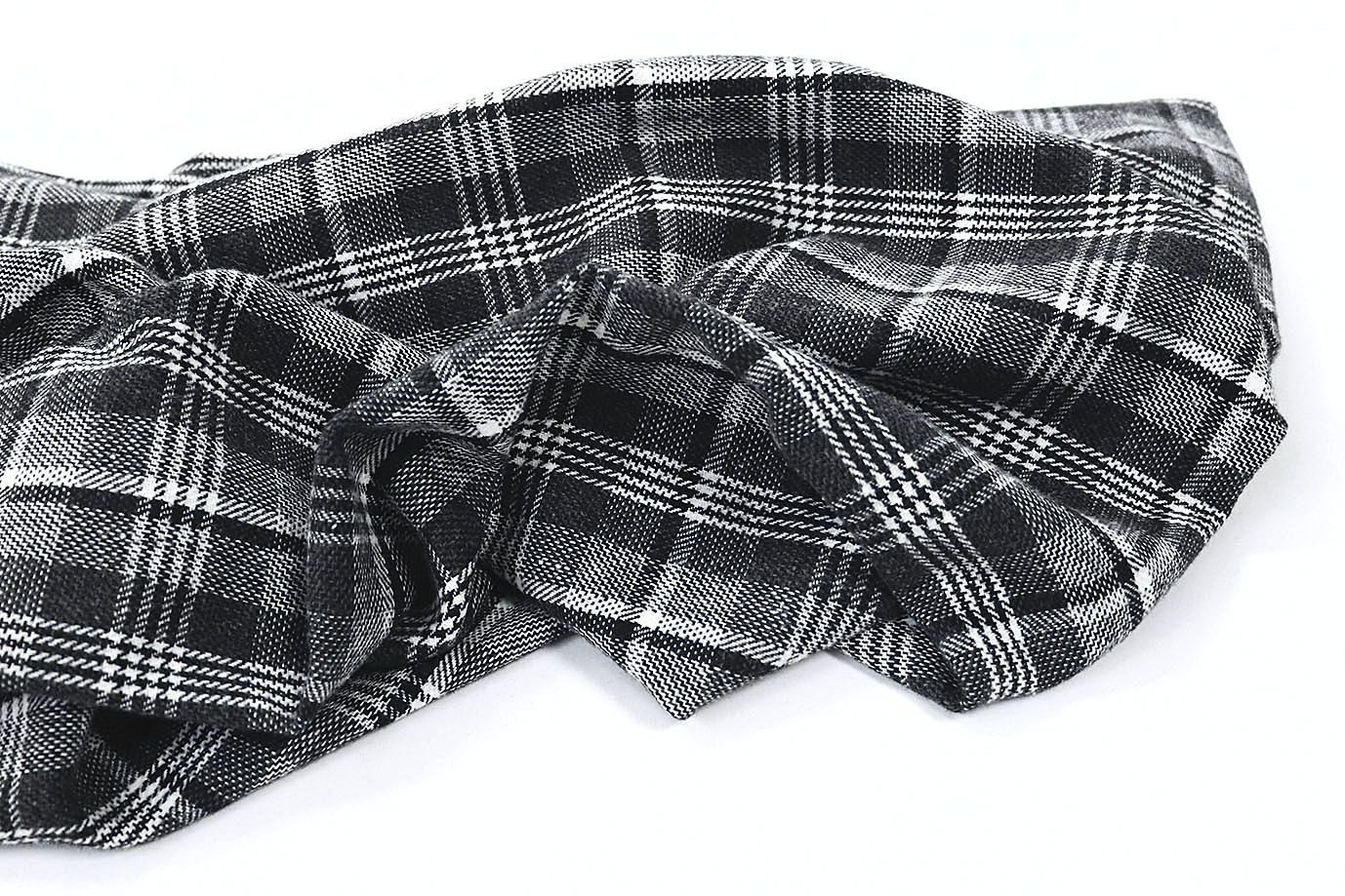 Пальтовая ткань принт/клетка черная на белом 908-29135/C#4