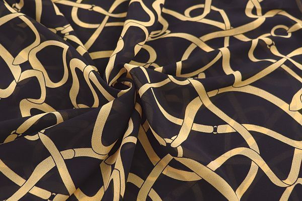 Шифон креп принт/черно-желтый 3640-PY/D#1/C#1 (11510)