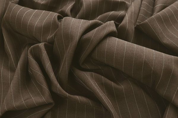 Костюмная ткань/полоска белая на коричневом 4168-PY/C#13