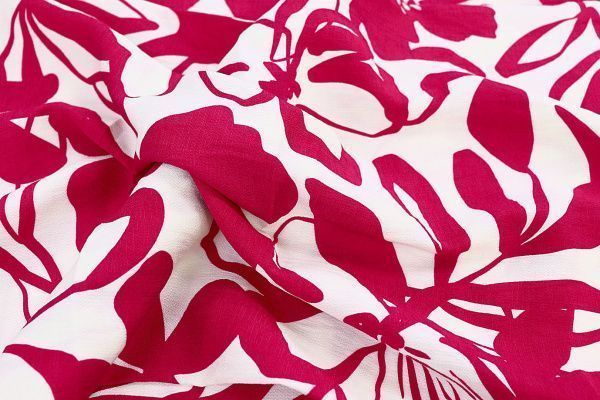 Лен БОХО принт/красный на белом 3815-PY/D#3/C#3