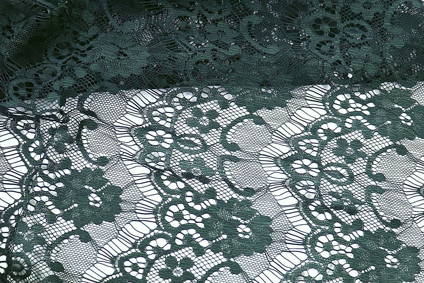 Гипюр "Реснички"/темно-зеленый 3409-PY/C#1