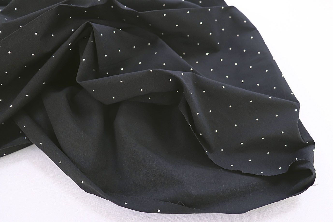 Хлопок нейлон со стразами/черный 3796-PY/C#7
