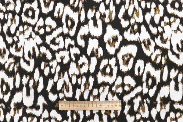 Штапель твил принт/бело-коричневый на черном 3845-PY/D#4/C#1