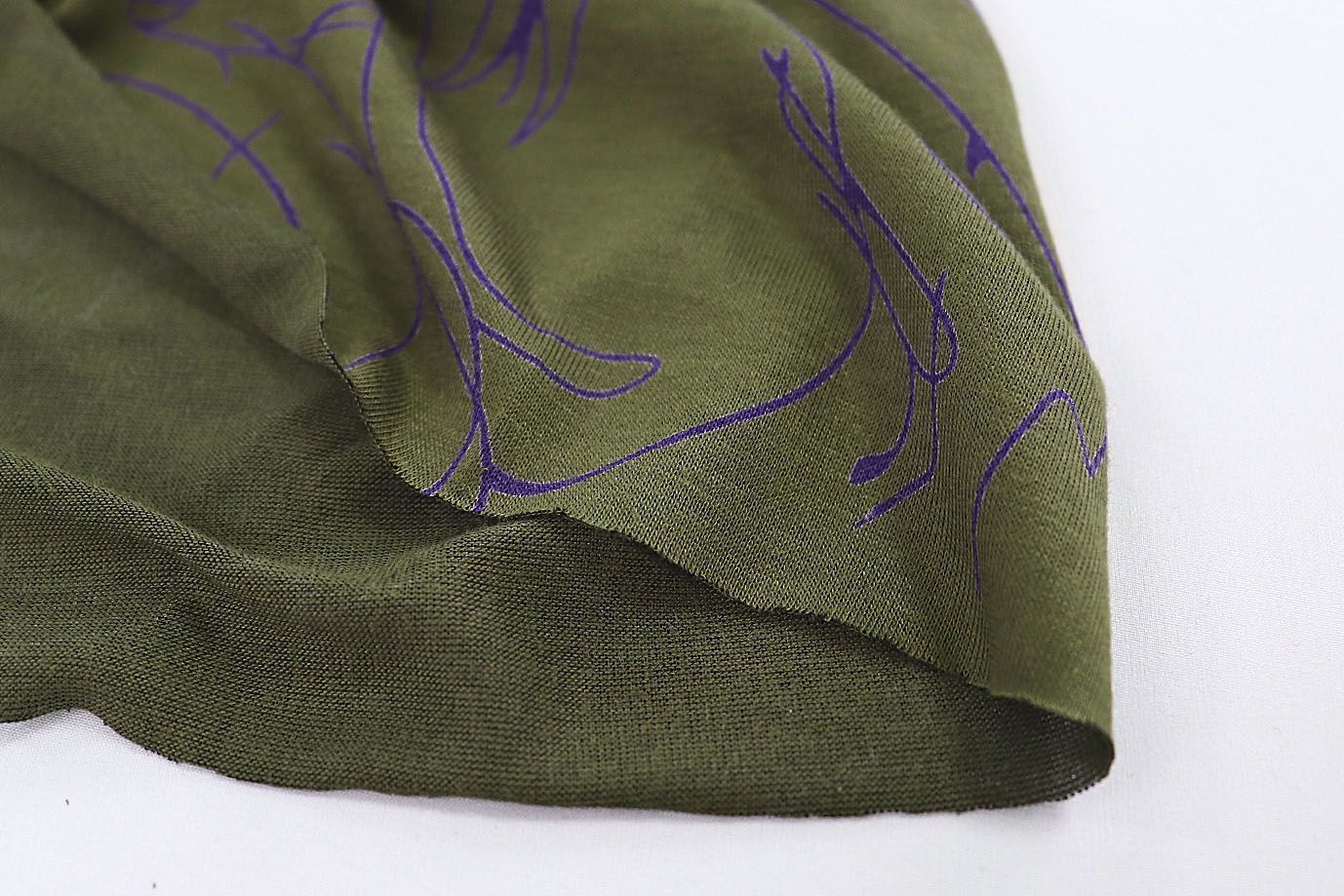 Трикотаж "Оксана" принт/фиолетовый на зеленом 3598-PY/D#1/C#4