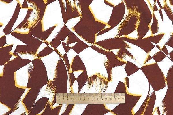 Штапель принт/коричнево-белый 1374-PY/D#18/C#8