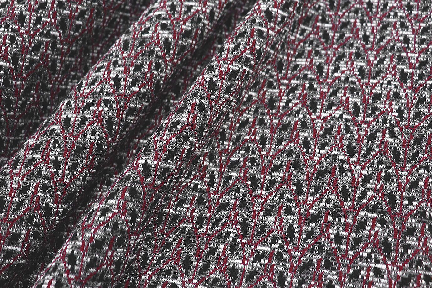 Трикотаж жаккард принт/малиновый 3101/D#3/C#2