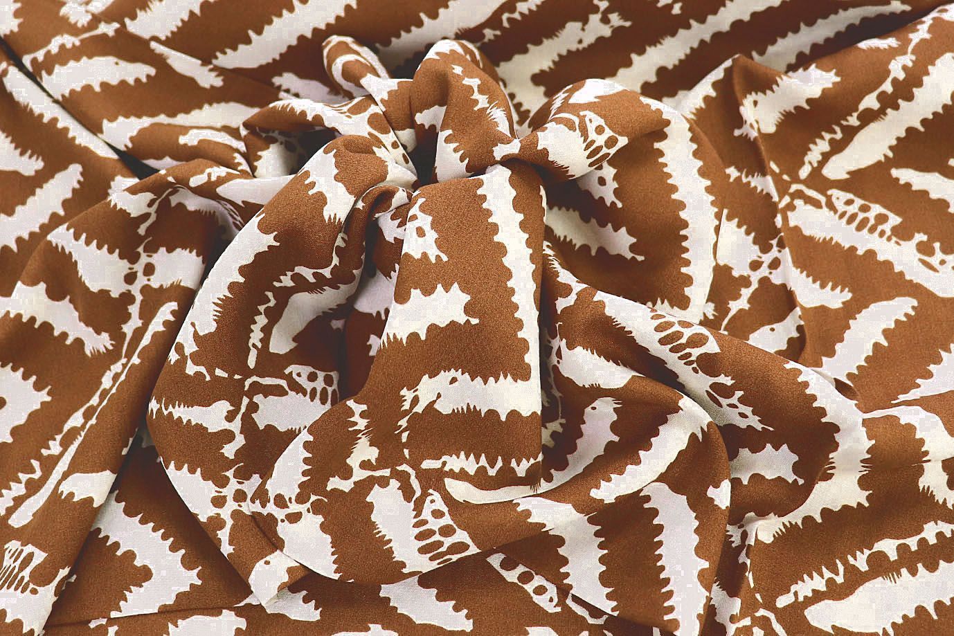 Штапель принт/бело-коричневый 1374-PY/D#45/C#4