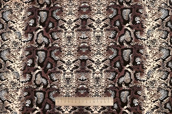 Штапель принт/змея черно-шоколадная на молочном 3861-PY/D#18/C#2