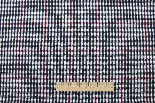 Пальтовая ткань принт/клетка сине-красная 3111-21/D#2/C#4