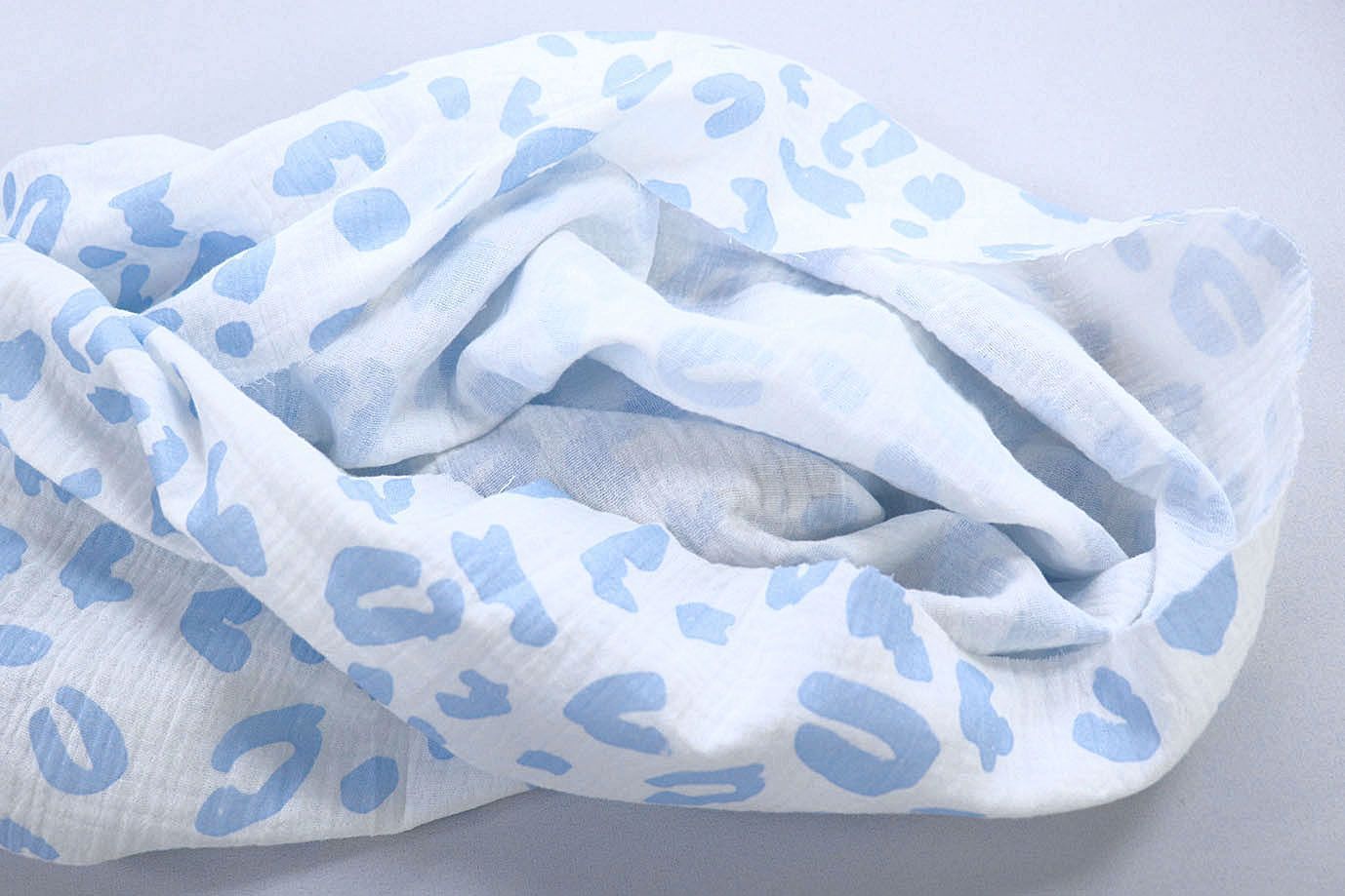 Муслин принт/голубой на белом 1393-PY/D#10/C#1