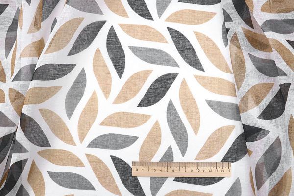 Тюль принт/серо-бежевый WBC23/C#18A