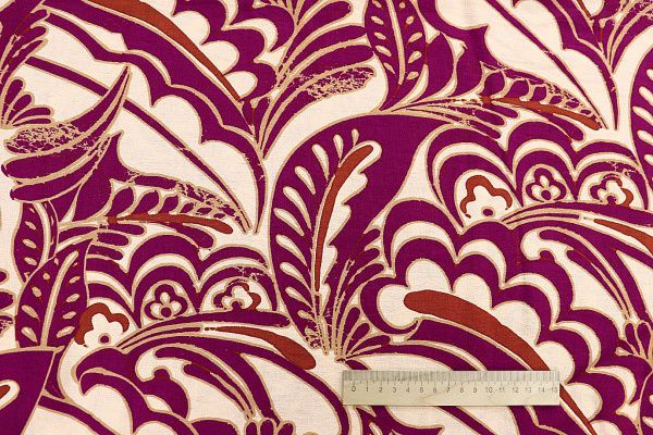 Лен БОХО принт/фиолетово-коричневый на бежевом 3810-PY/D#7/C#2