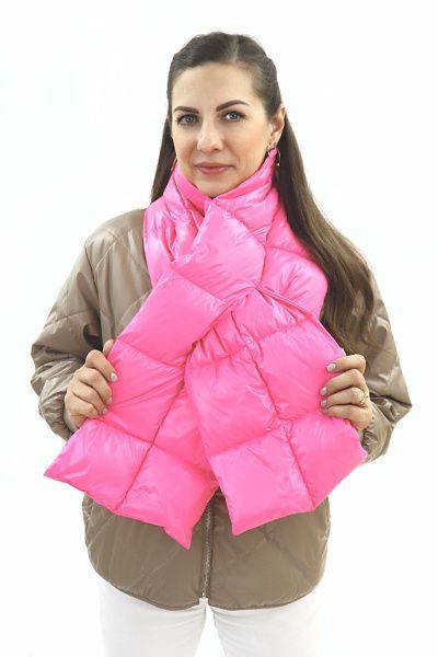 Шарф пуховый "Aria" квадратная стежка/розовый Шарф пуховый "Aria"