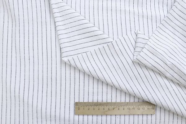 Лен принт/полоска черная на белом 4155-PY/D#1/C#1