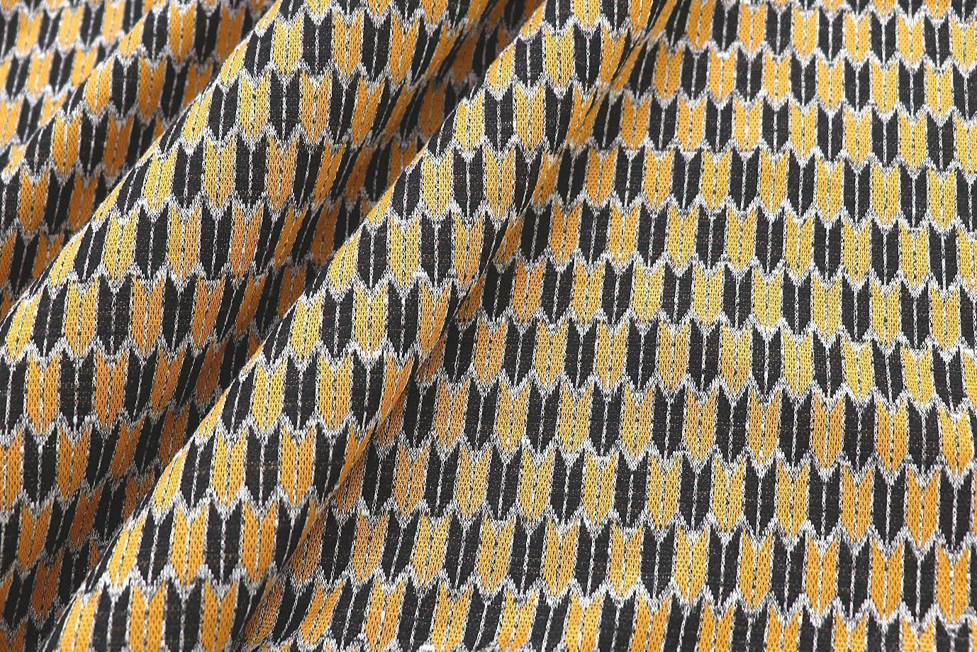 Трикотаж жаккард принт/желто-черный 3257-22-PY/D#15/C#1