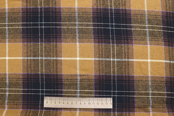Рубашечная ткань/клетка коричнево-белая на желтом AP6032313/D#1681-6323/C#F800-636-3