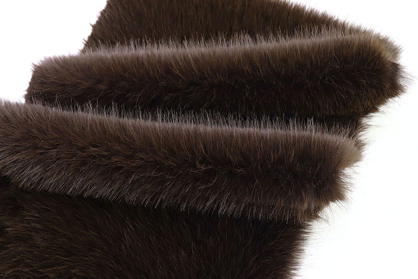 Искусственный мех "Песец" длинноворсовый/темно-коричневый AP50503/D#289-220070-85/C#F2084