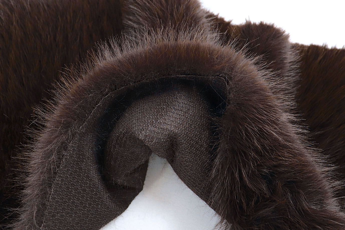 Искусственный мех "Песец" длинноворсовый/темно-коричневый AP50503/D#289-220070-85/C#F2084