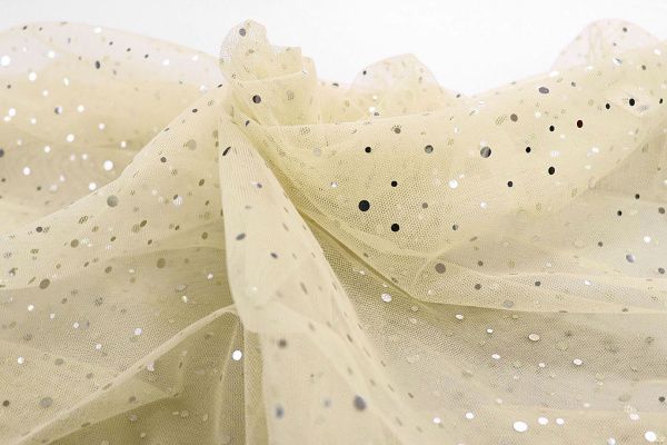 Фатин с пайетками/молочный 5250PD/TR D#TRAN(#16)/C#2