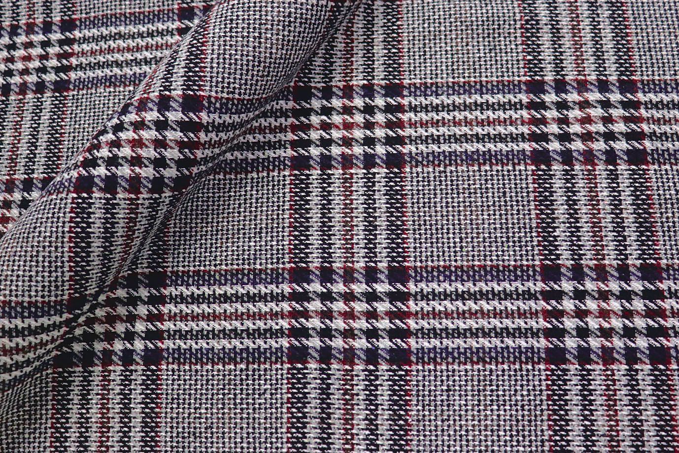 Пальтовая ткань принт/клетка красно-синяя AP211001088/D#743-8197B/C#1