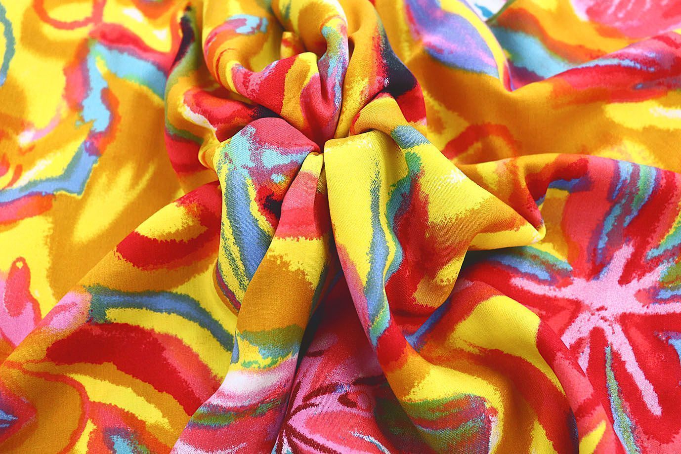 Штапель принт/цветы на желтом 1374-PY/D#1/C#2