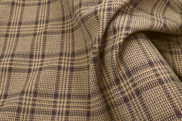 Трикотаж жаккард принт/клетка горчичная 3098/D#2/C#3