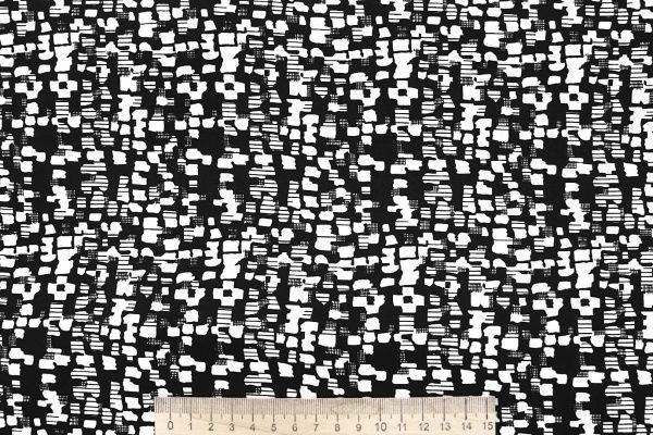 Штапель принт/белый на черном 4203-PY/D#82/C#1