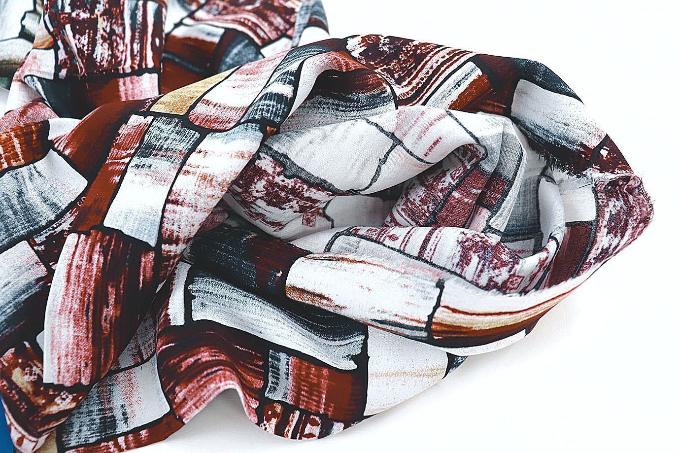 Штапель принт/сине-бордовый 3660-PY/D#11/C#2