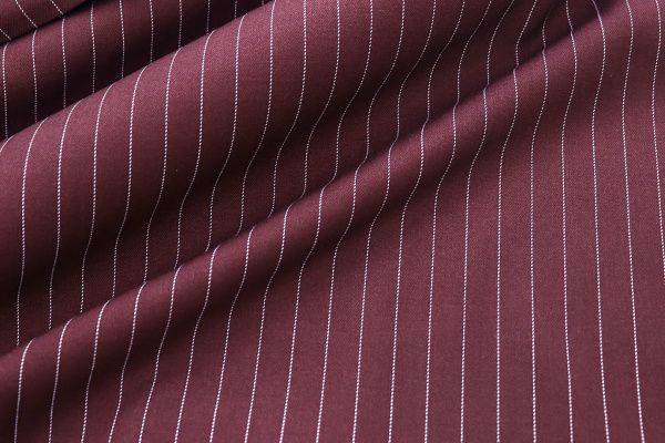 Костюмная ткань "Полоска" стрейч принт/бордово-белый 3961-PY/C#4