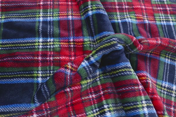 Велсофт принт/клетка красно-синяя на зеленом AP221208110/D#222-FLA280YH/C#Y20050212