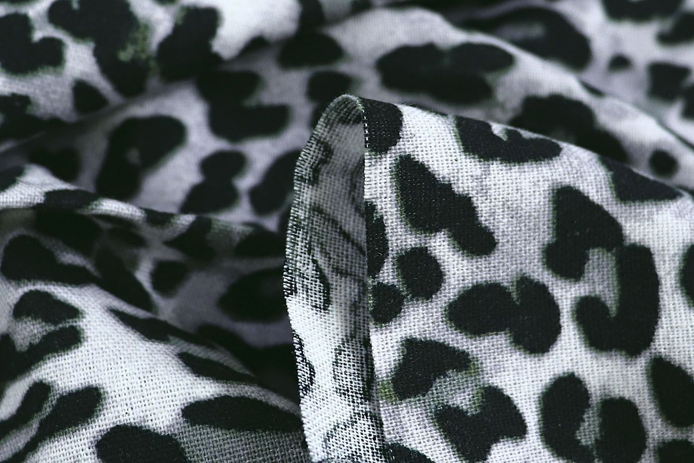 Лен принт/леопард черно-серый 3867-PY/D#7/C#2