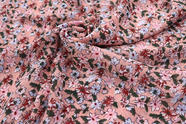 Шифон креп принт/цветы на розовом 3186-PY/D#9748-59/C#1