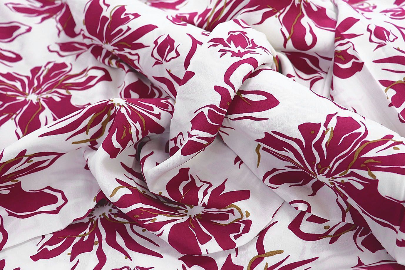 Штапель принт/цветы вишневые на белом 3858-PY/D#9/C#3