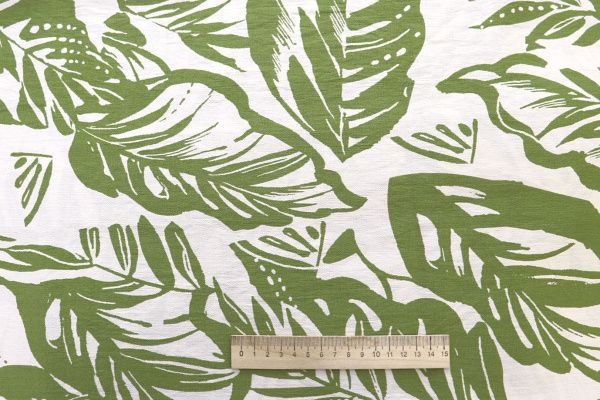 Лен БОХО принт/лаймовый на молочном 4077-PY/D#6/C#3